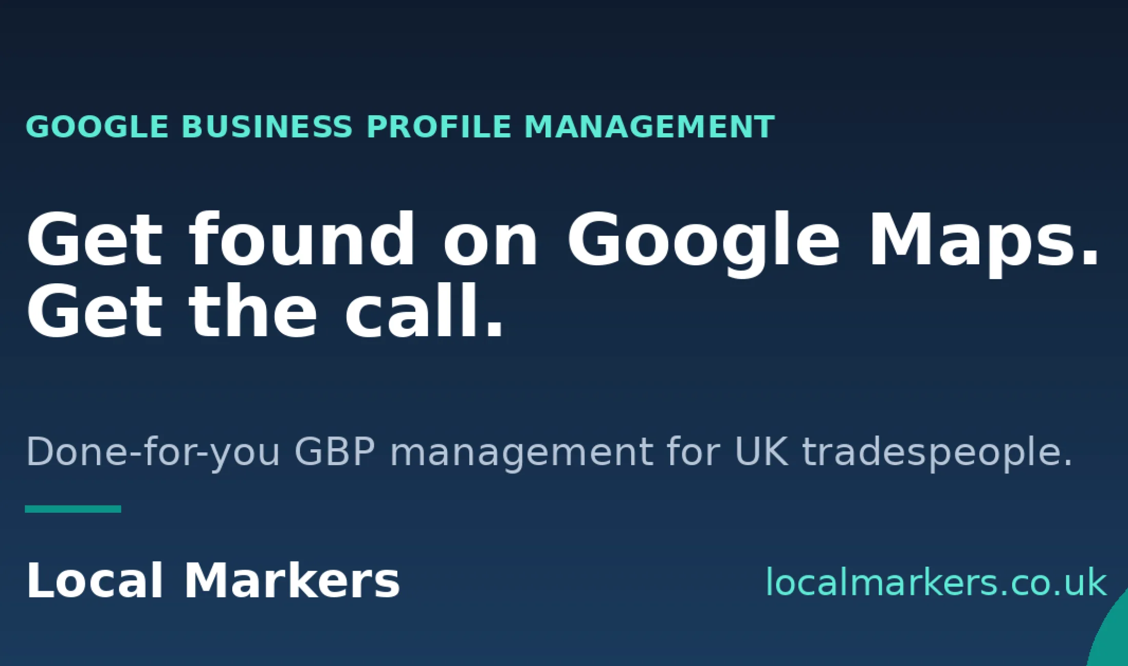 The LocalMarkers brand card &mdash; the marker pin logo over a place name, the visual signature of the service.